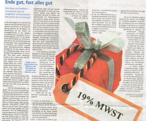 Kunstzeitung Dez. 2012. Artikel von Raue und Unververdorben
