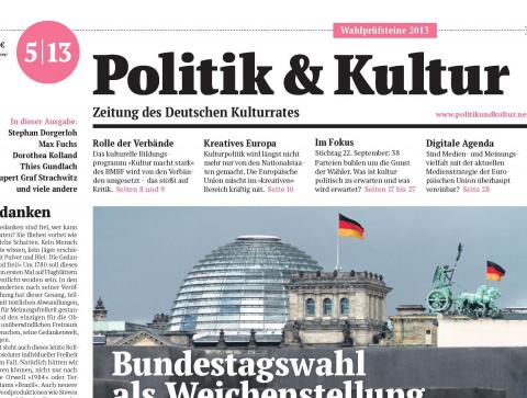 Politik & Kultur 5|2013 Titelblatt Ausschnitt